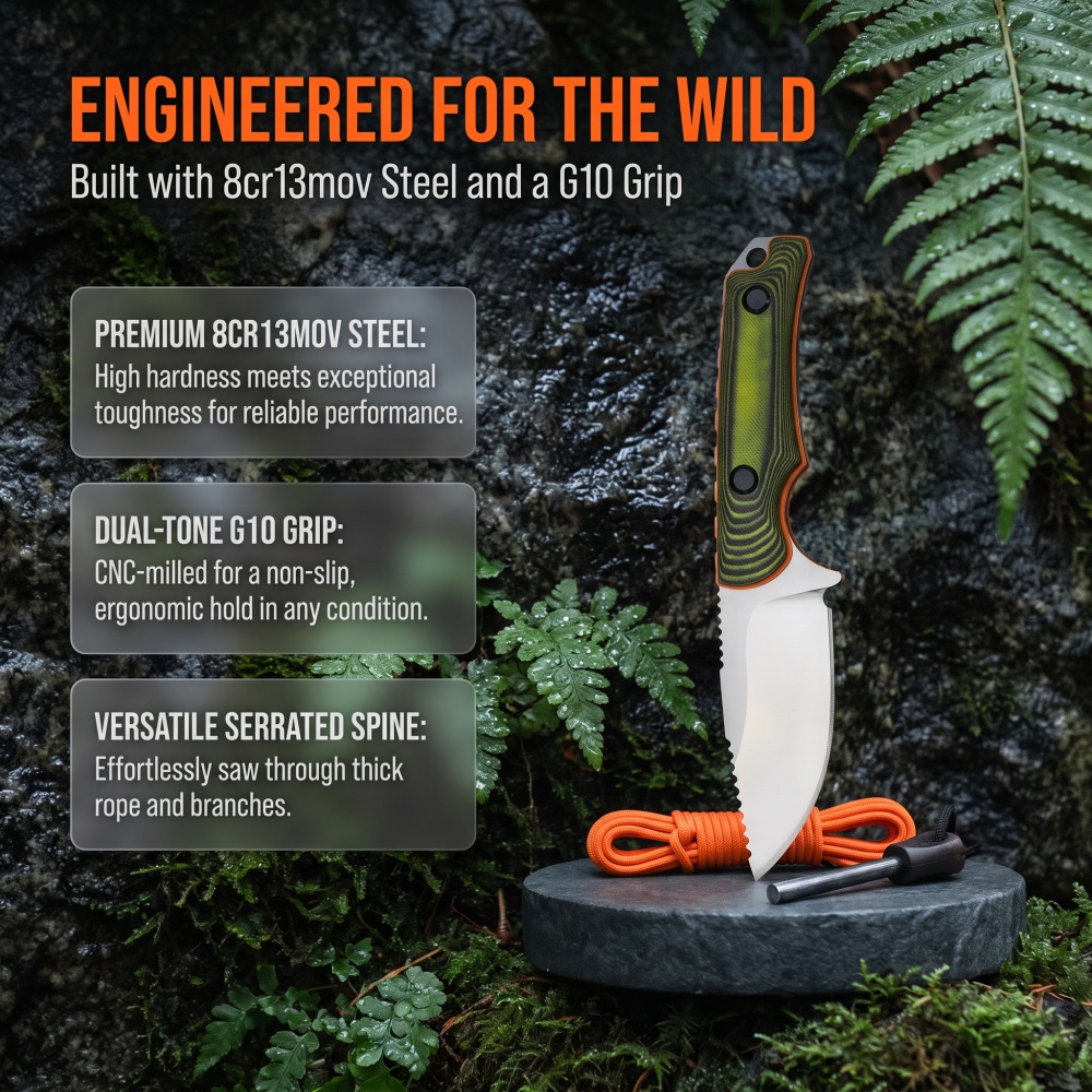 Edc Everyday Carry Knives - 15017 มีดใบตายอเนกประสงค์สำหรับเดินป่า แบ็คแพ็คกิ้ง และการเดินทางไกล น้ำหนักเบา เหมาะสำหรับการตั้งแคมป์กลางแจ้ง