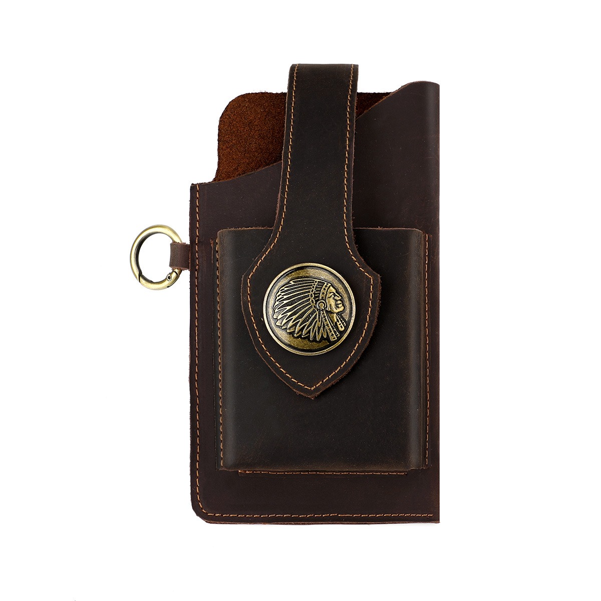 Edc Carry Bag For Men - กระเป๋าใส่โทรศัพท์แบบมีห่วงเข็มขัดสำหรับผู้ชาย ทำจากหนัง กระเป๋าคาดเอวสำหรับพกพา กระเป๋าอเนกประสงค์สำหรับใส่สมาร์ทโฟน บุหรี่ กุญแจรถ