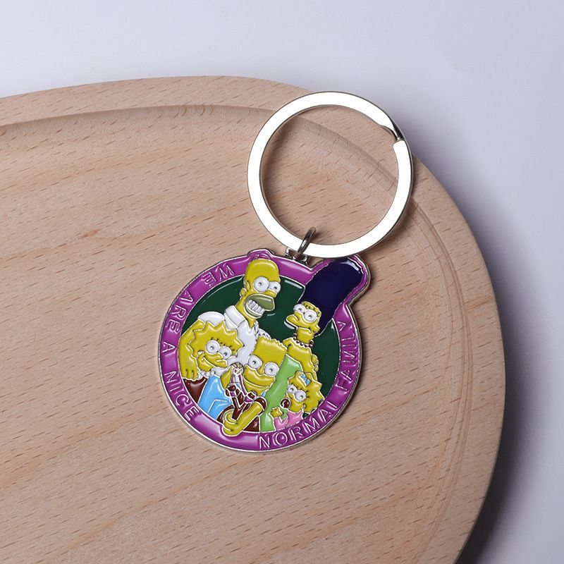 Carabiner Keychain - พวงกุญแจอนิเมะเดอะซิมป์สันส์ จี้ตัวละครน่ารัก พวงกุญแจสำหรับนักเรียน ตกแต่งกระเป๋า กุญแจรถ ของขวัญ