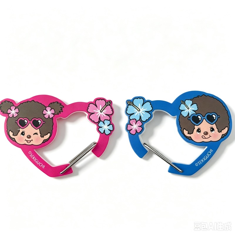 Carabiner Keychain - 2 ชิ้น/ชุด โมนชิชิ การ์ตูนน่ารัก คาราบิเนอร์อะคริลิก คลิปพวงกุญแจตกแต่งน้ำหนักเบา