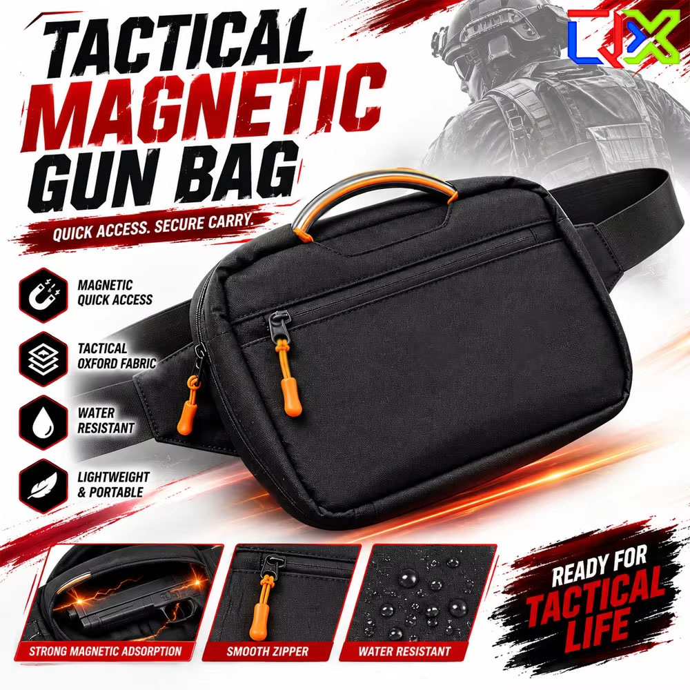 Edc Carry Bag For Men - กระเป๋าคาดเอวแม่เหล็กแบบยุทธวิธี ปลดล็อกเร็ว กระเป๋าสะพายอกผ้าอ็อกซ์ฟอร์ดสำหรับผู้ชาย กระเป๋าเก็บของ EDC สำหรับกิจกรรมกลางแจ้ง