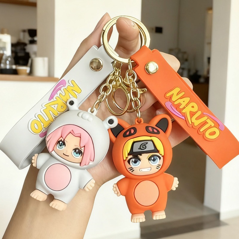 Carabiner Keychain - พวงกุญแจการ์ตูนใหม่ นารูโตะ รุ่น Q-เวอร์ชัน ตัวละครอนิเมะ คาคาชิ