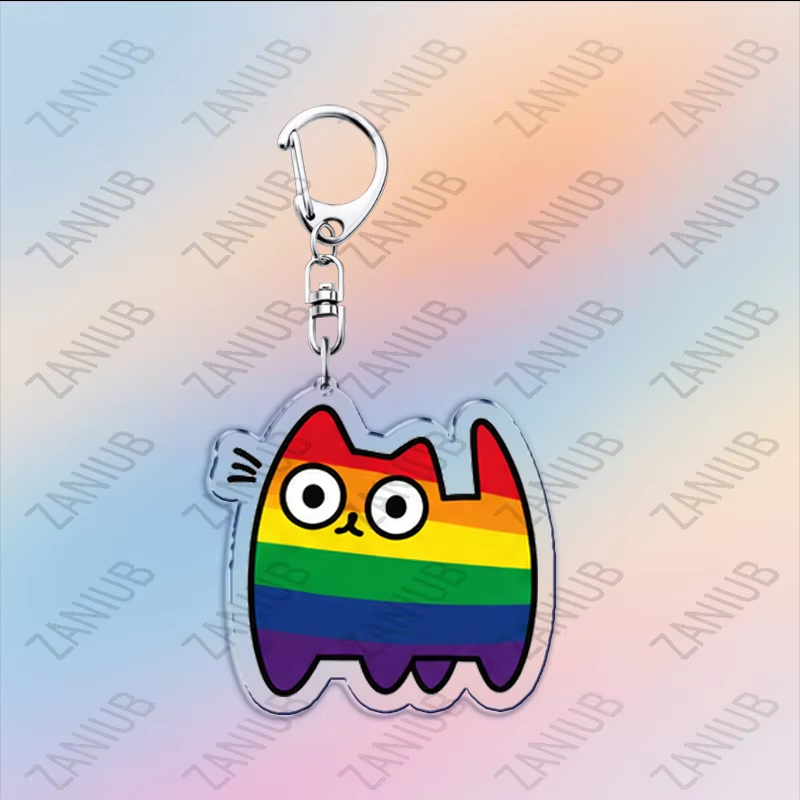 พวงกุญแจรูปแมว LGBT สีรุ้ง น่า - Carabiner Keychain บทวิจารณ์และราคา