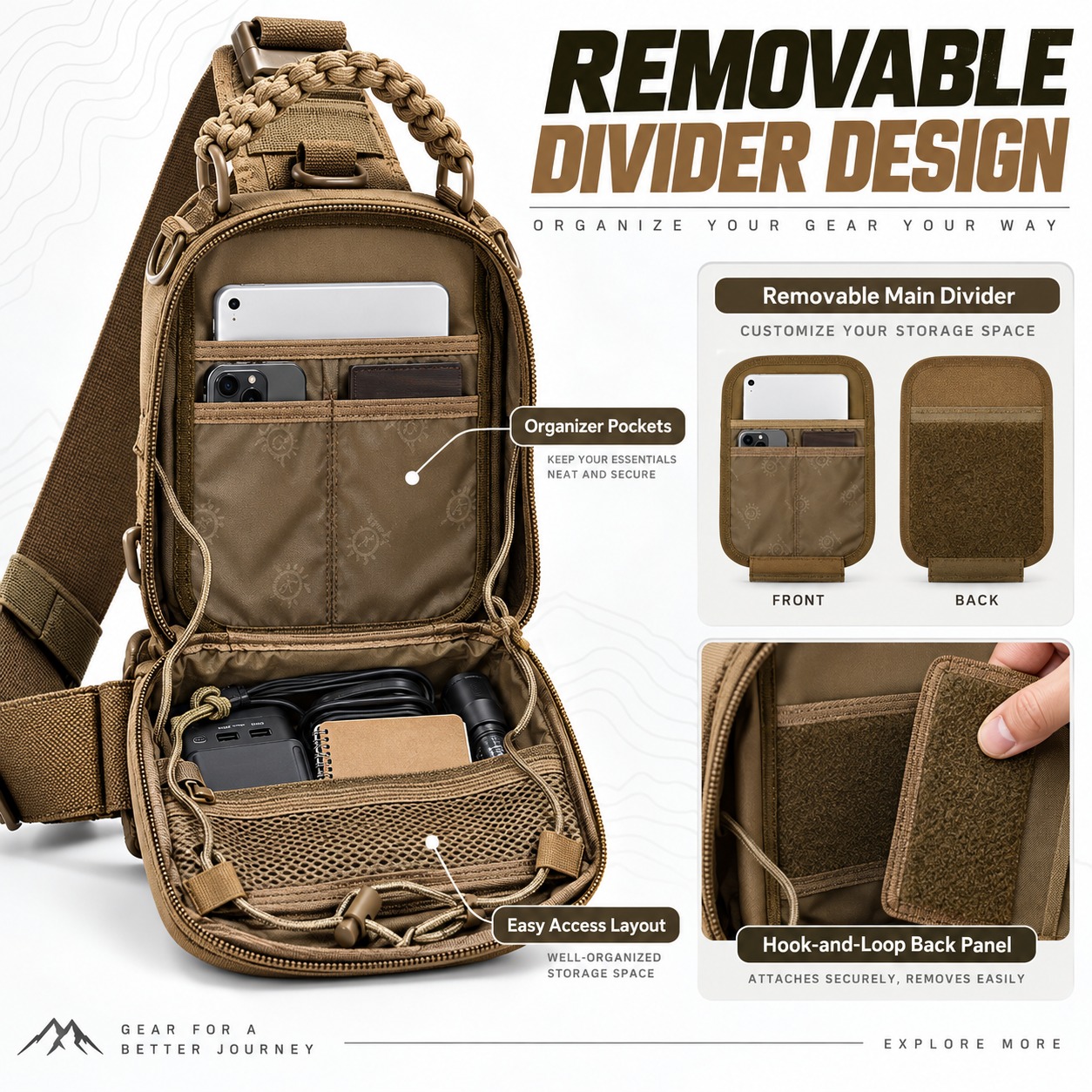 กระเป๋าสะพายข้างแบบแทคติคอล 53 - Edc Carry Bag For Men บทวิจารณ์และราคา