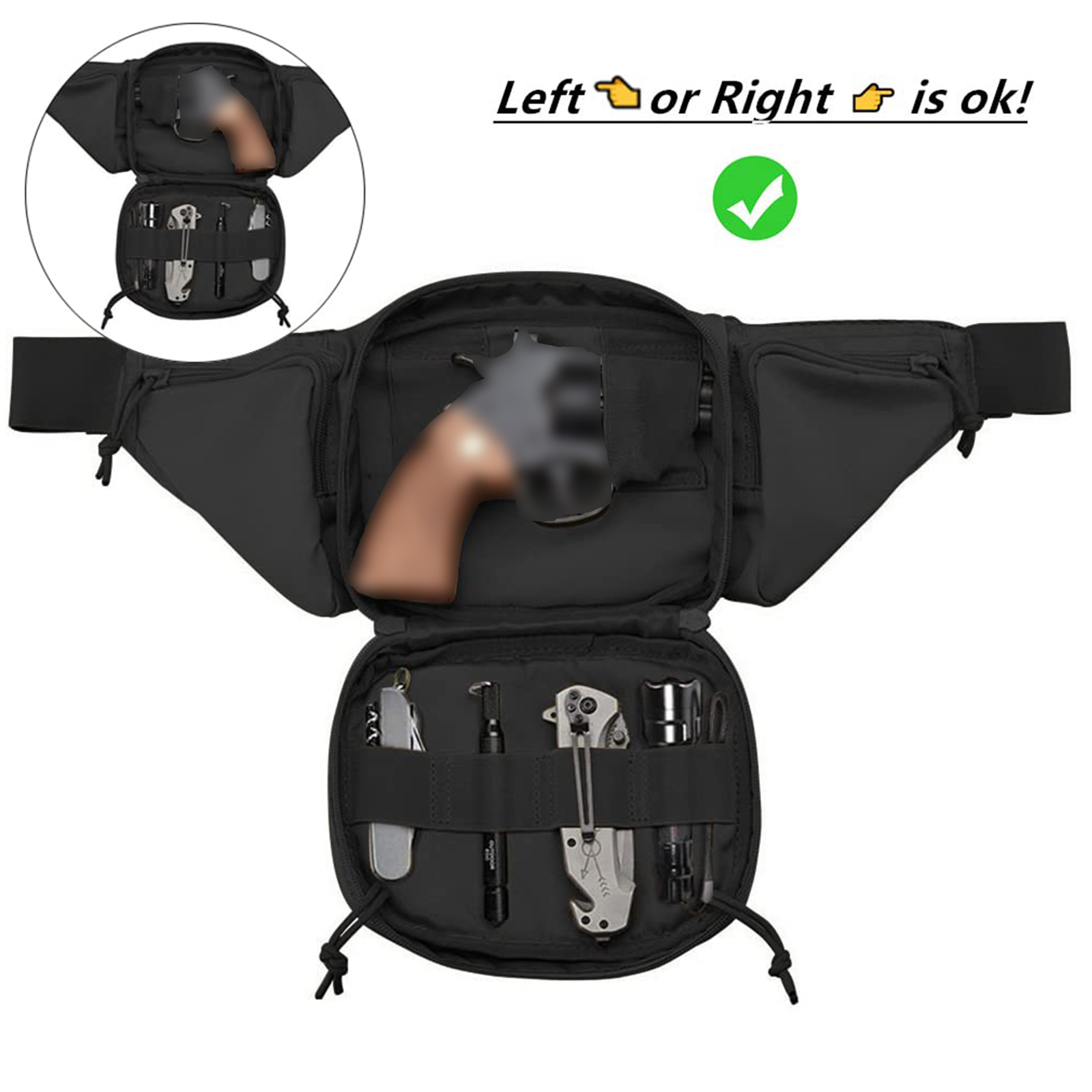 กระเป๋าคาดเอวแบบยุทธวิธี ซองใส - Edc Carry Bag For Men บทวิจารณ์และราคา